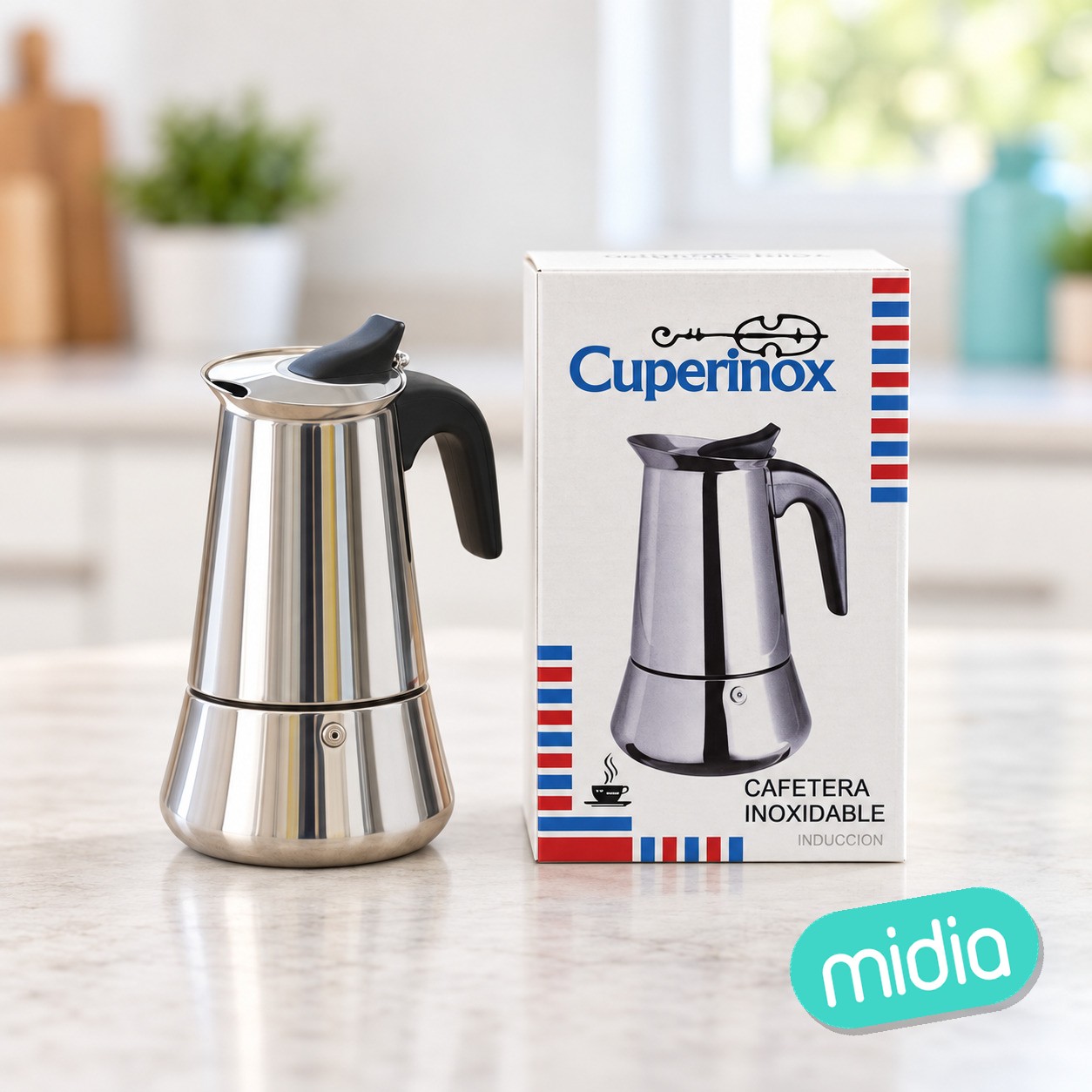 Cafetera acero inoxidable 6 tazas inducc