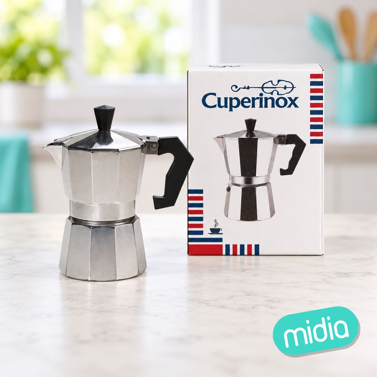 CAFETERA ALUMINIO 3 Tazas Serie Verde