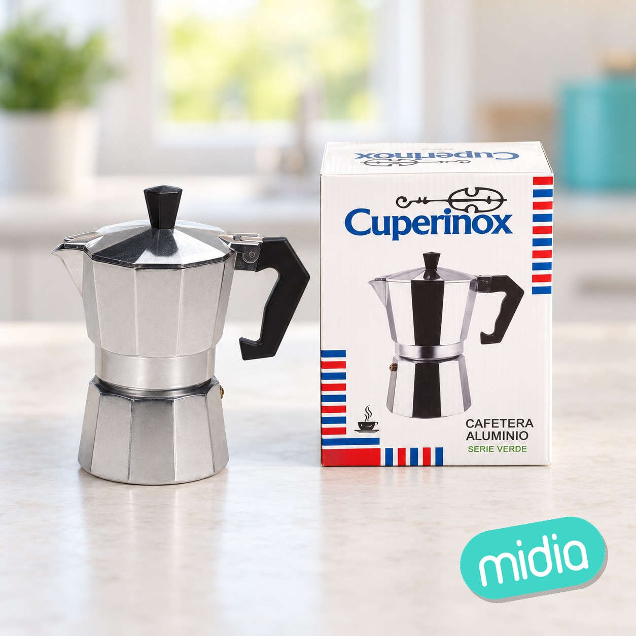 CAFETERA ALUMINIO 12 Tazas Serie Verde