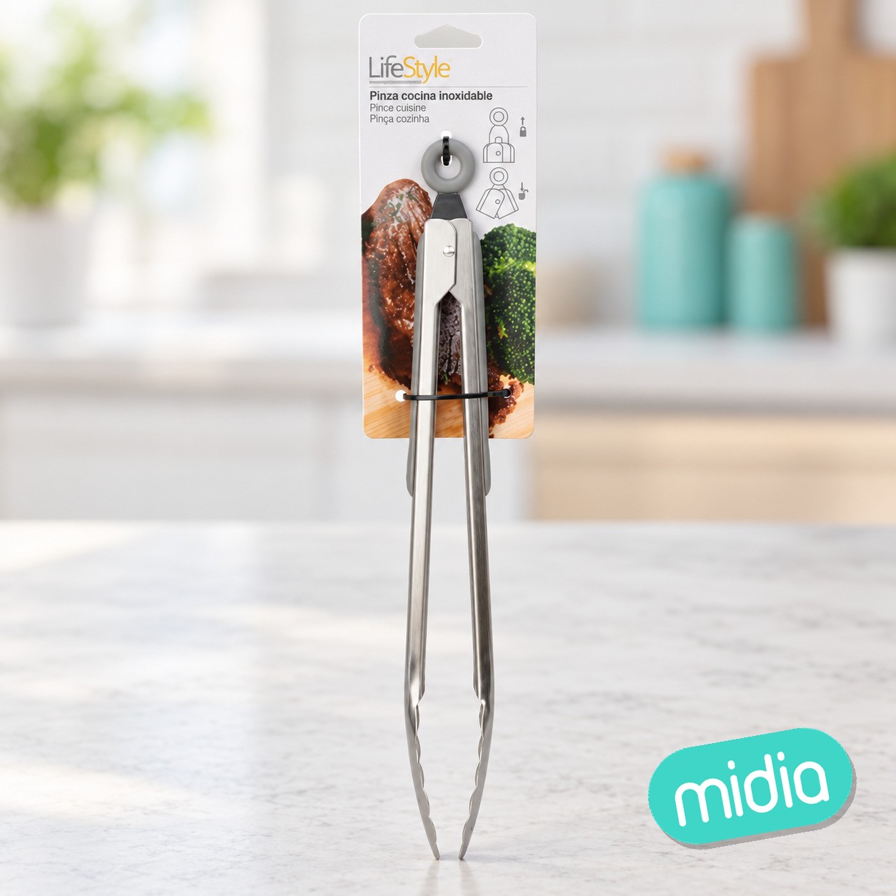 Pinza multiuso barbacoa-ensalada 34,7 cm