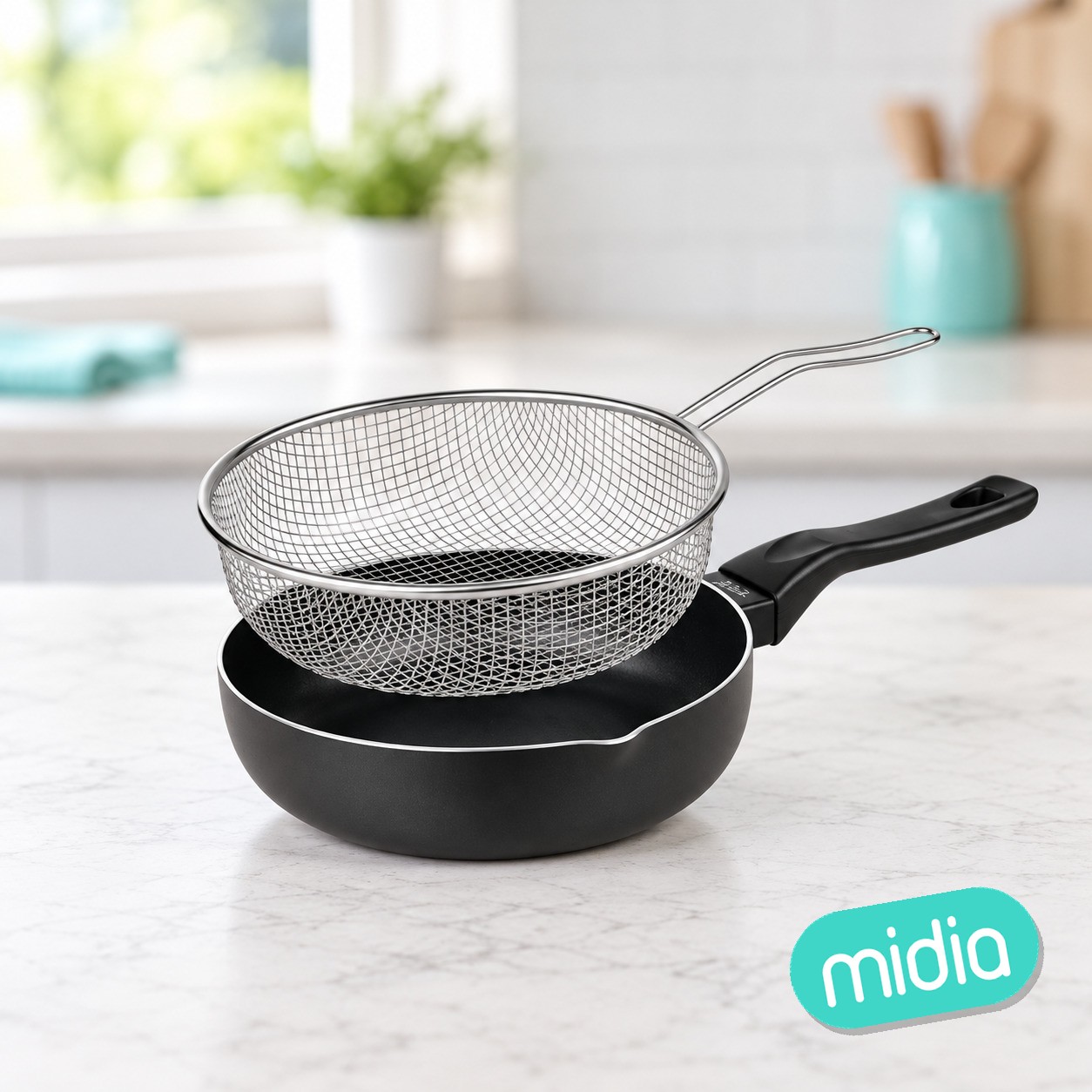 Sarten freidora con cestillo luxe 26 cm