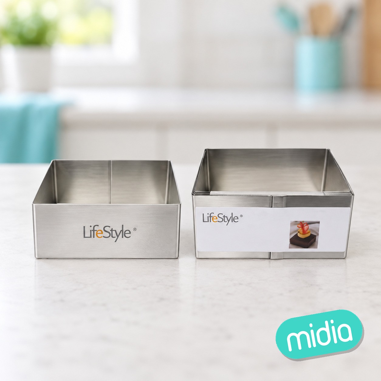 MOLDE CUADRADO INOX 6,5 cm Altura 4,5 cm