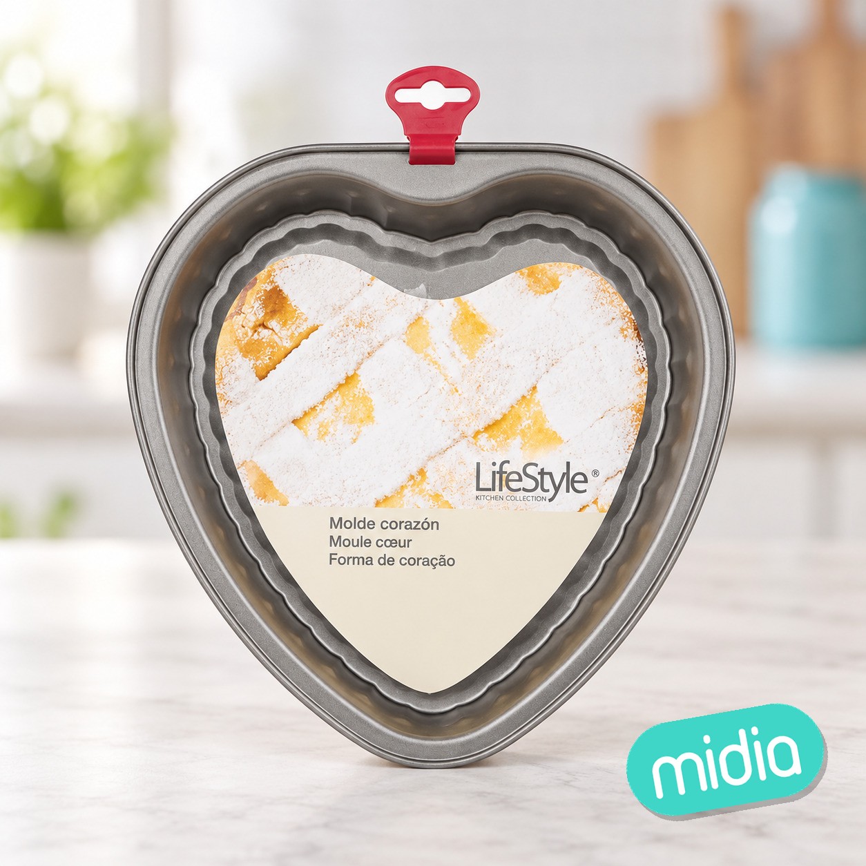 Molde corazon antiadherente 27x4,5 cm