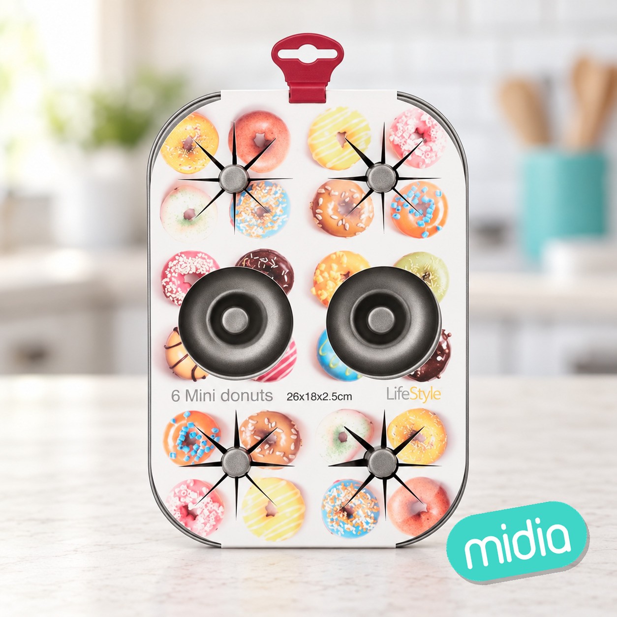 Bandeja 6 moldes-donuts antiadherente