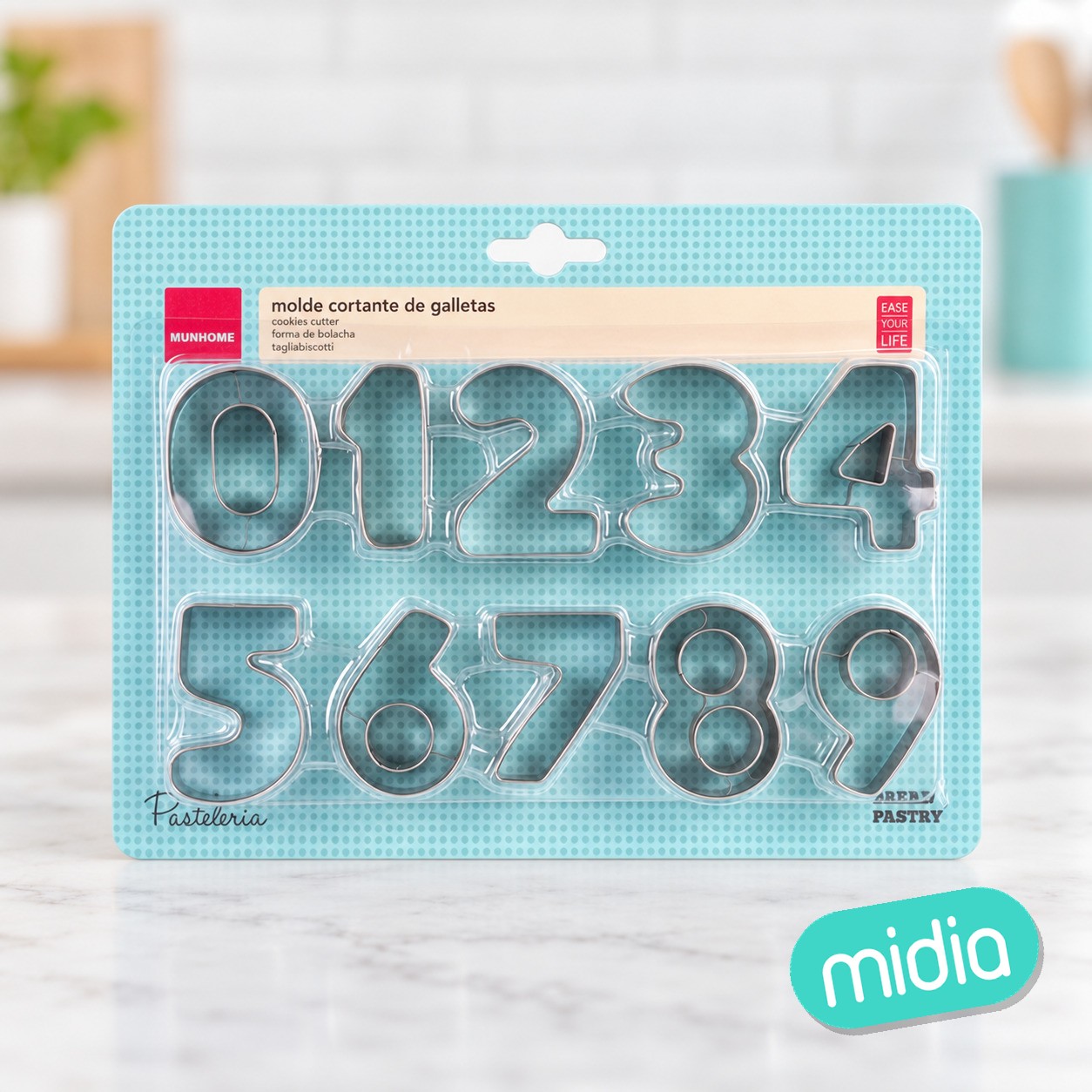 Set 10 cortantes molde numerica 3.5x5cm