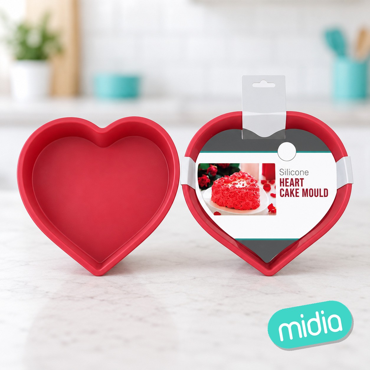 Molde silicona corazon 23x24x3.6cm