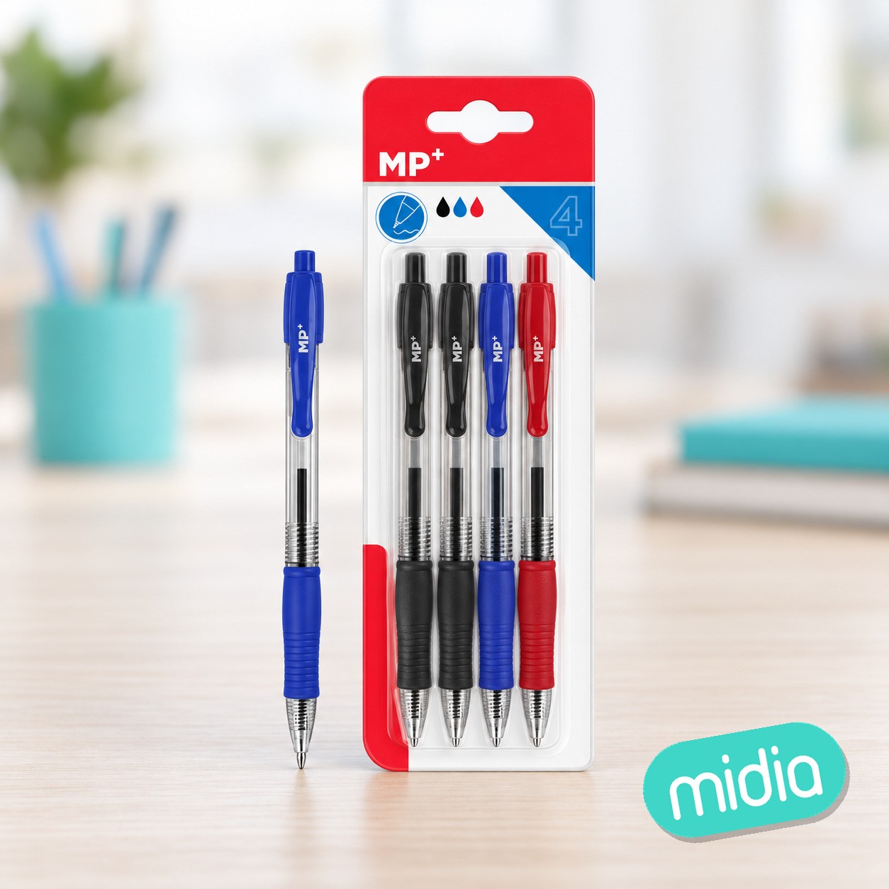 Bolígrafos punta 1.0 mm 4 uds..