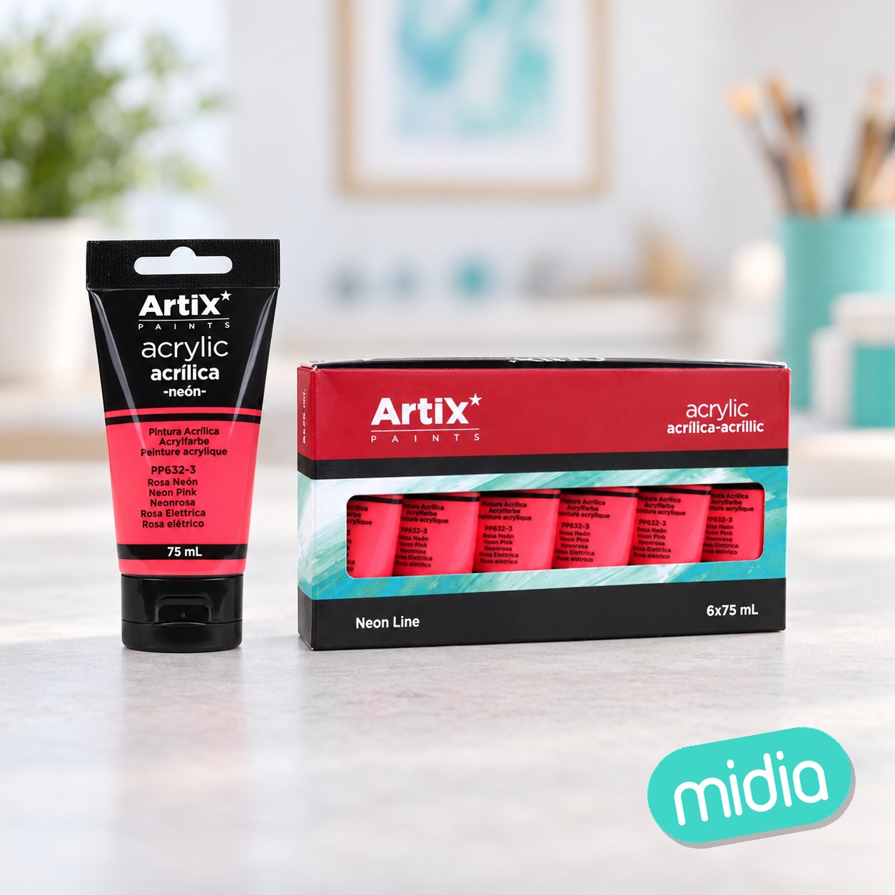 Pintura acrílica rosa neón 75 ml