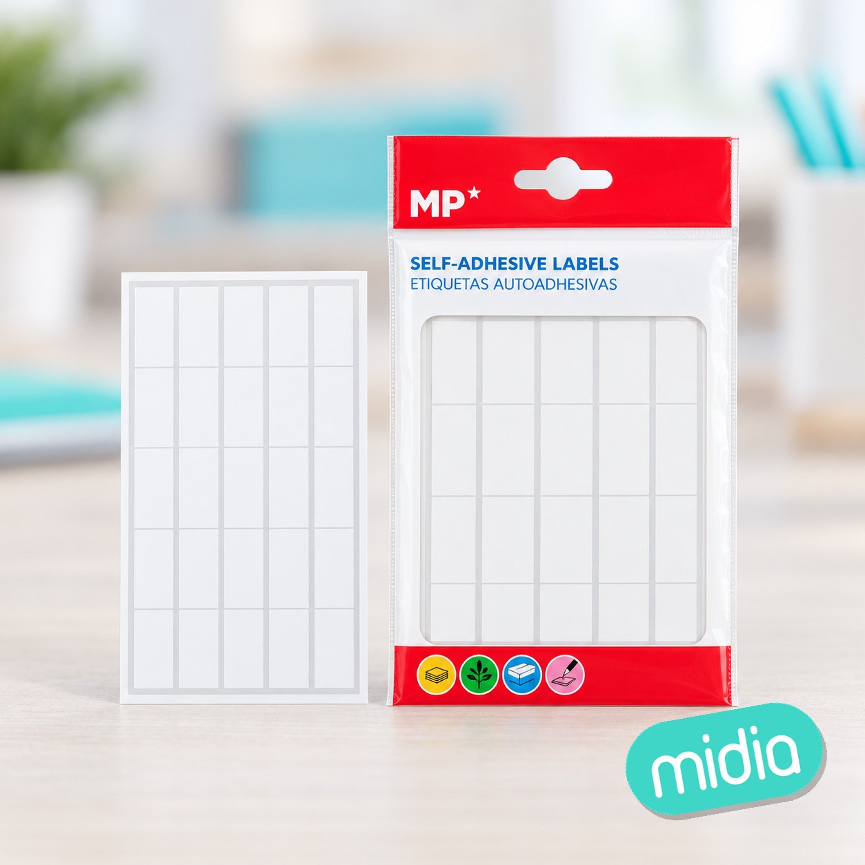 Etiquetas blancas ø 19 x 40 mm 100 uds..