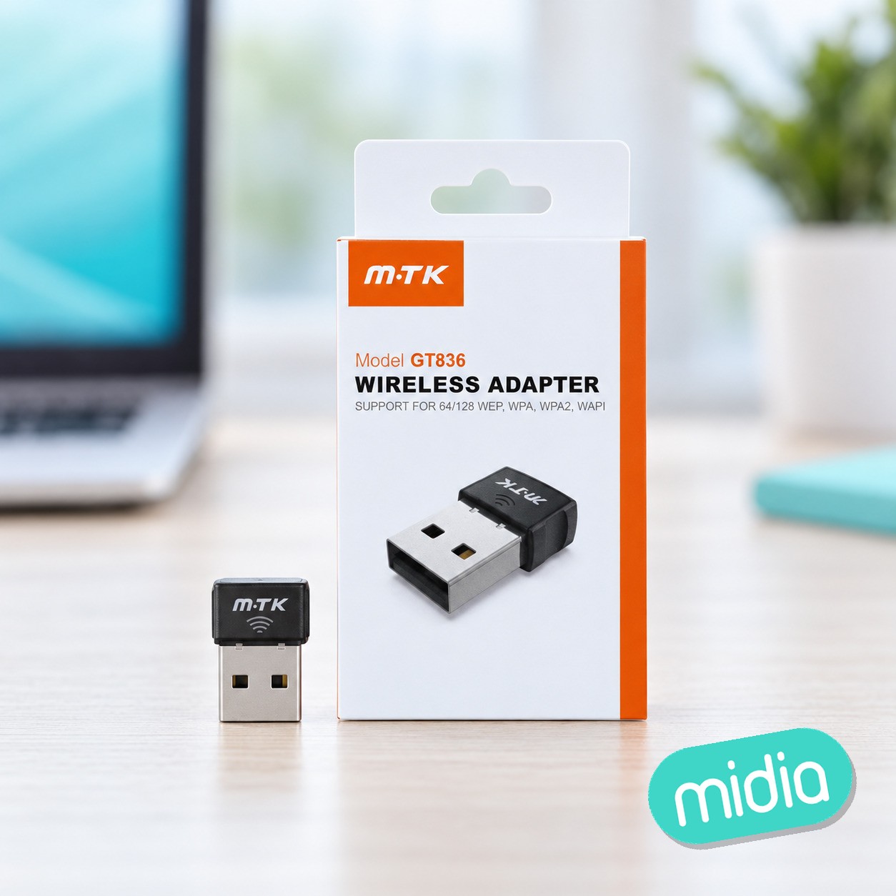 GT836 Mini Adaptador Wifi - USB, 150Mbps Negro