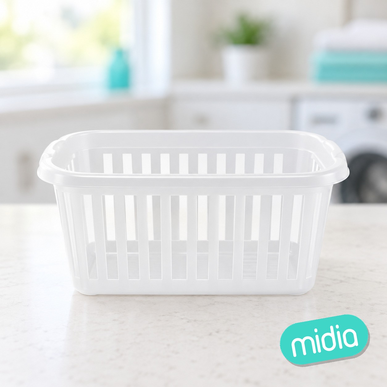 Cesta ropa rectangular blanco