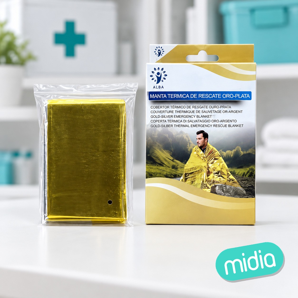 Manta térmica oro-plata no estéril 1uni
