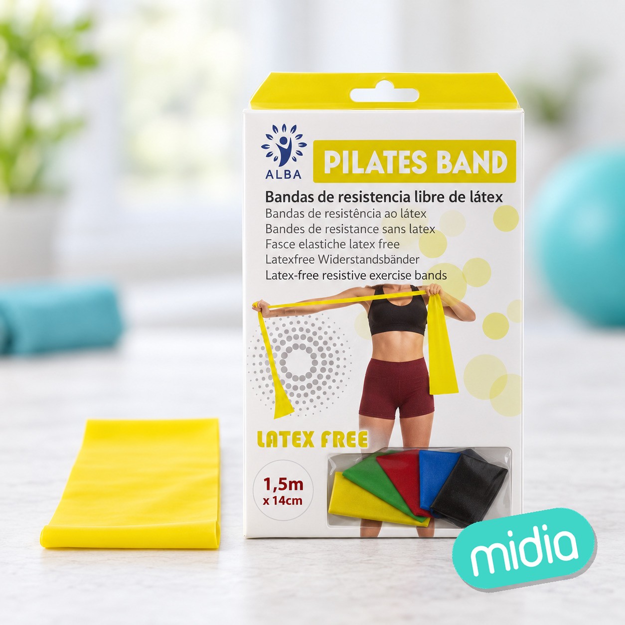 Banda elast libre latex amar! 1,5m 1 ud