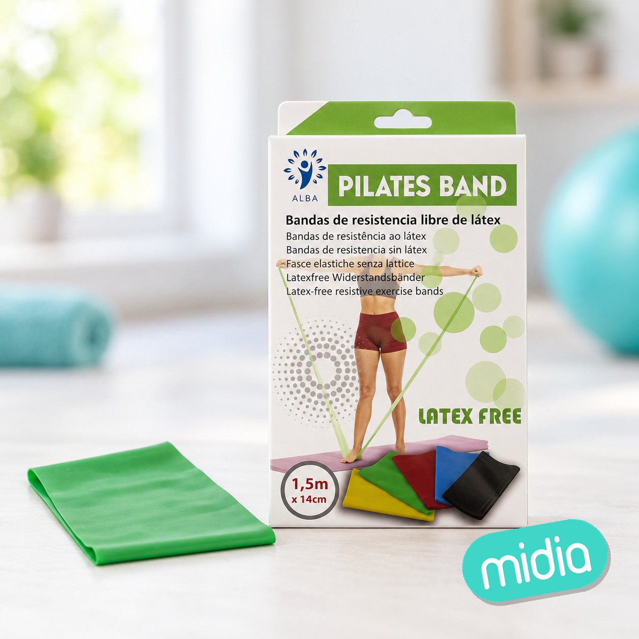 Banda elast libre latex ver 1,5m 1 ud