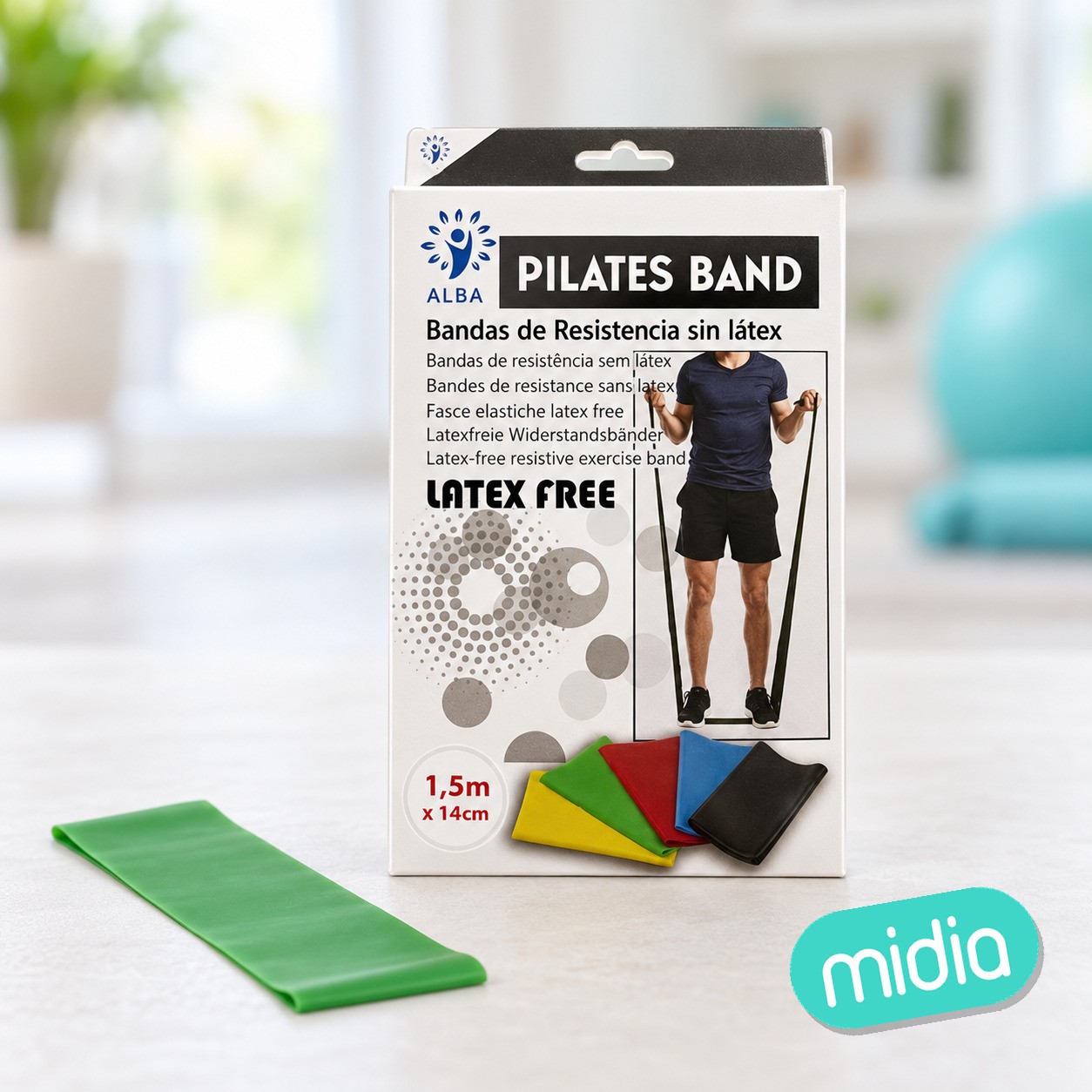 Banda elastica libre de latex gris 1,5m 1 ud
