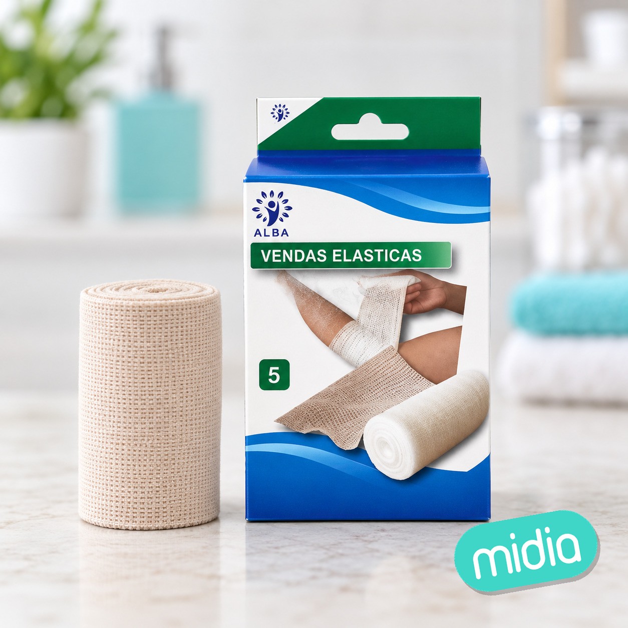 Venda elastica blanca 5 unidades