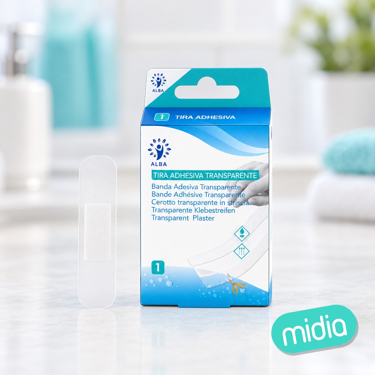 Tira adhes transparente 1m 100(1 tam}