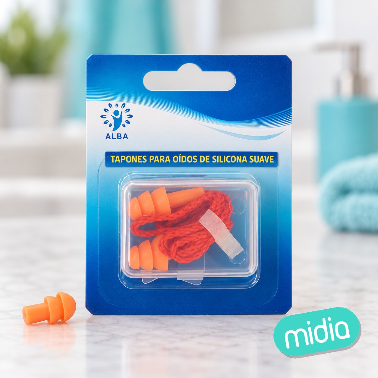 R tapones para oidos de silicona naranja 2u