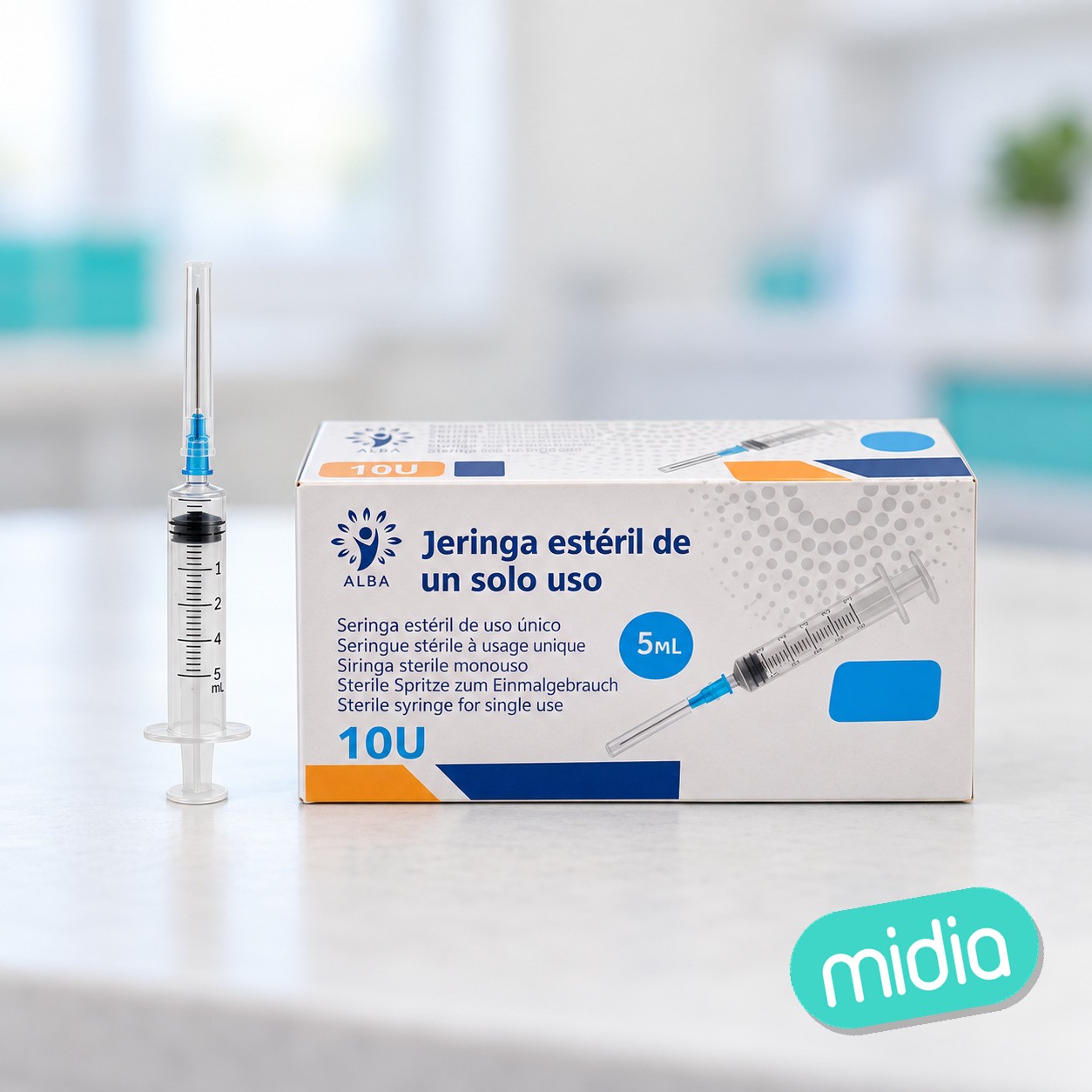 Jeringa esteril de un solo uso con aguja 5ml