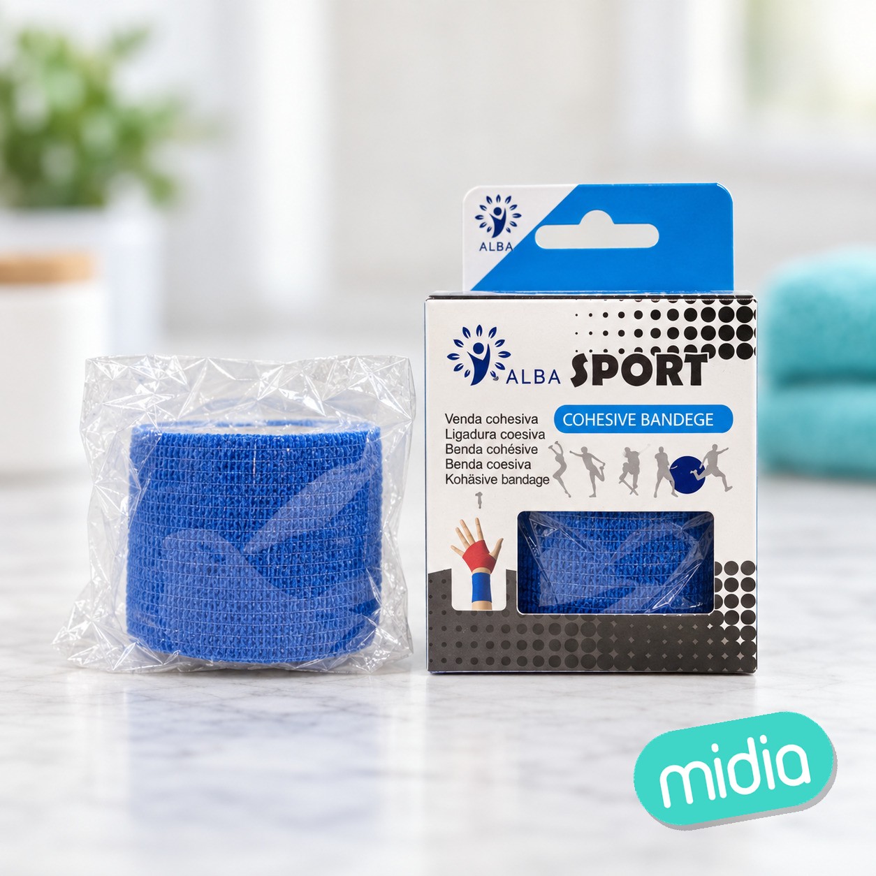 Venda elastica cohesive 5cmx4.5m azul