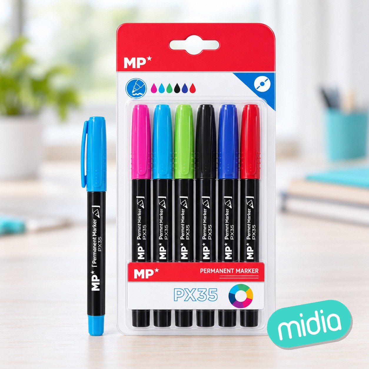 Marcador permanente 6 uds. pack ahorro.