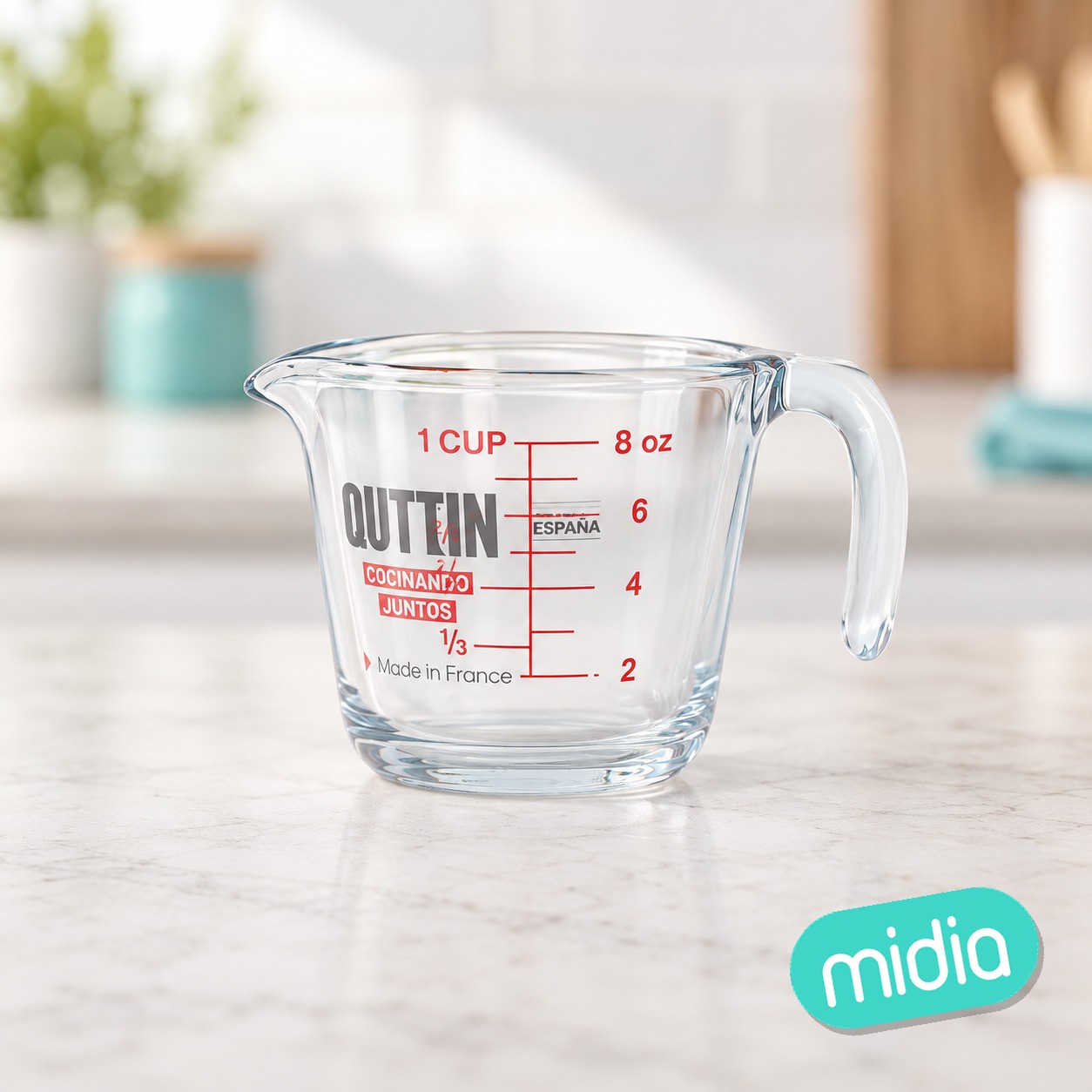 (r26) jarra medidora vidrio 250cc "quttin"