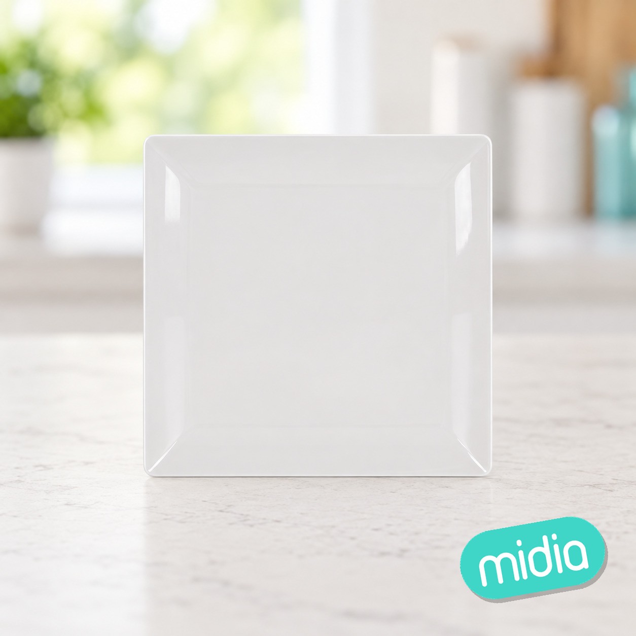 Fuente cuadrada ivory brillo 30x30x2.5cm "elite"