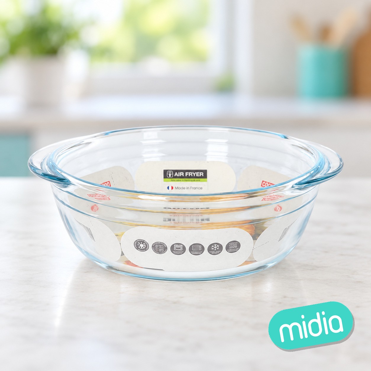 Fuente vidrio redonda 26cm - 2,3l "quttin"