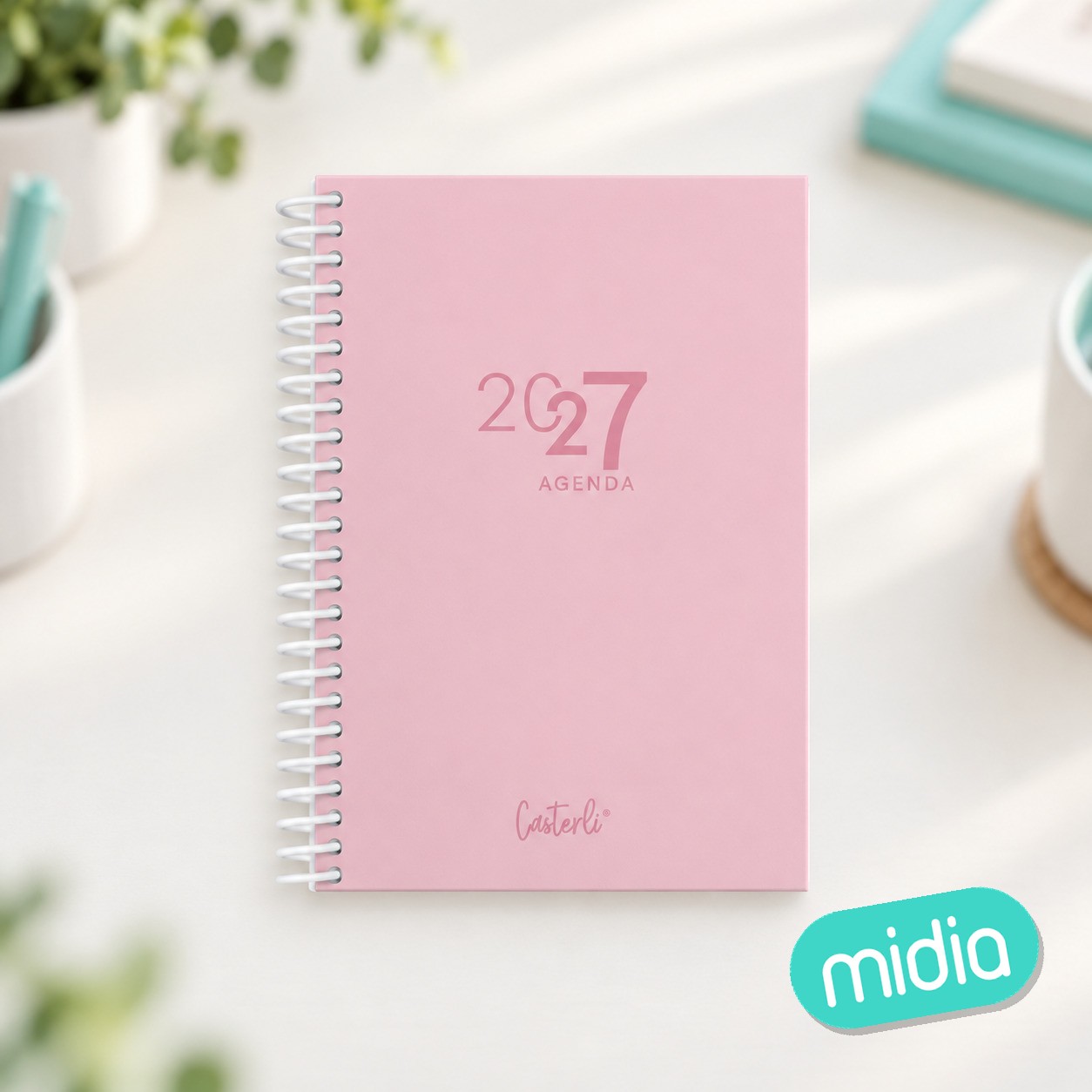 [2784200RS] Agenda Casterli Anual 2027 PP A6(105*148mm) D.Pagina Horizontal 336 Pag (ROSA)