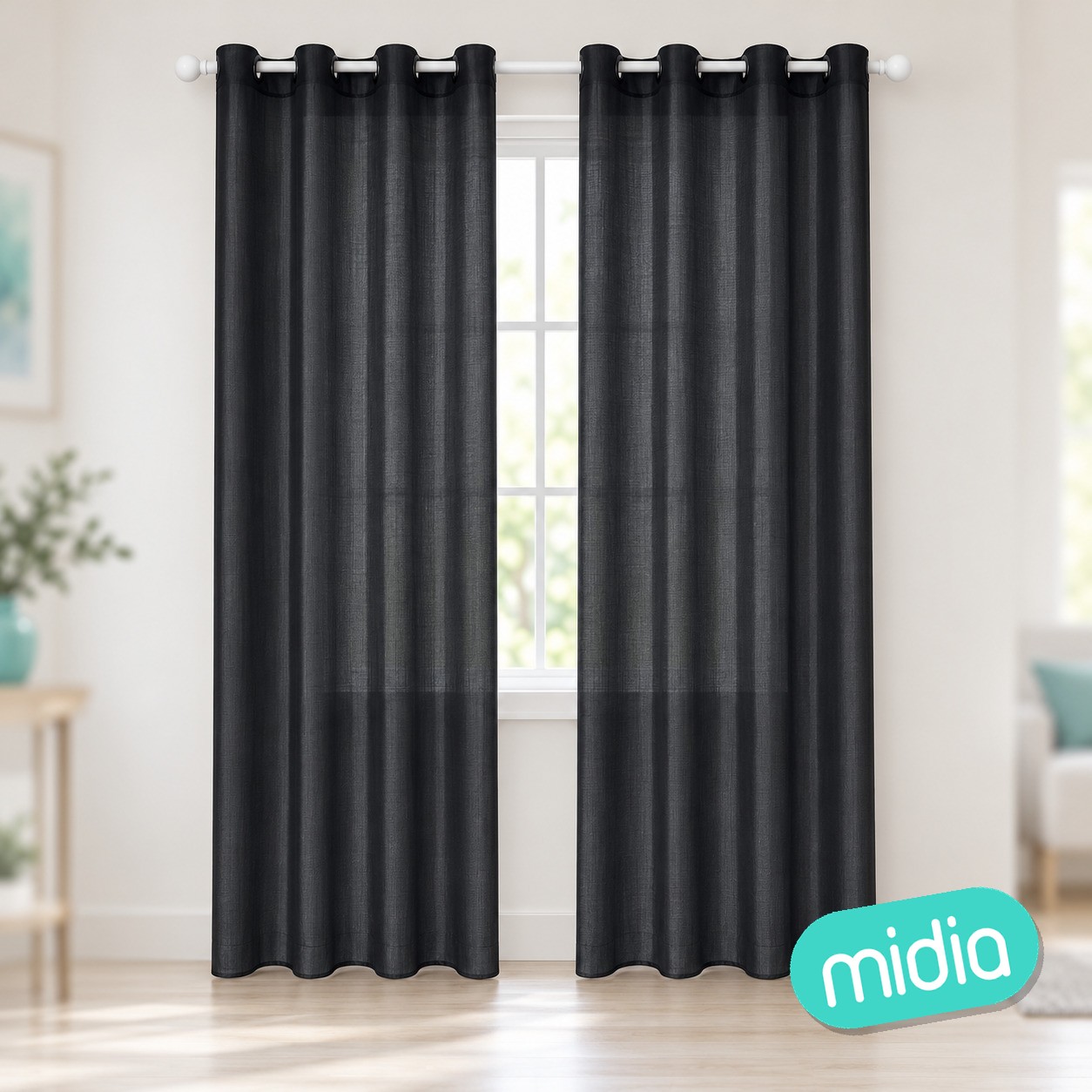 Cortina visillo negro 140*260cm