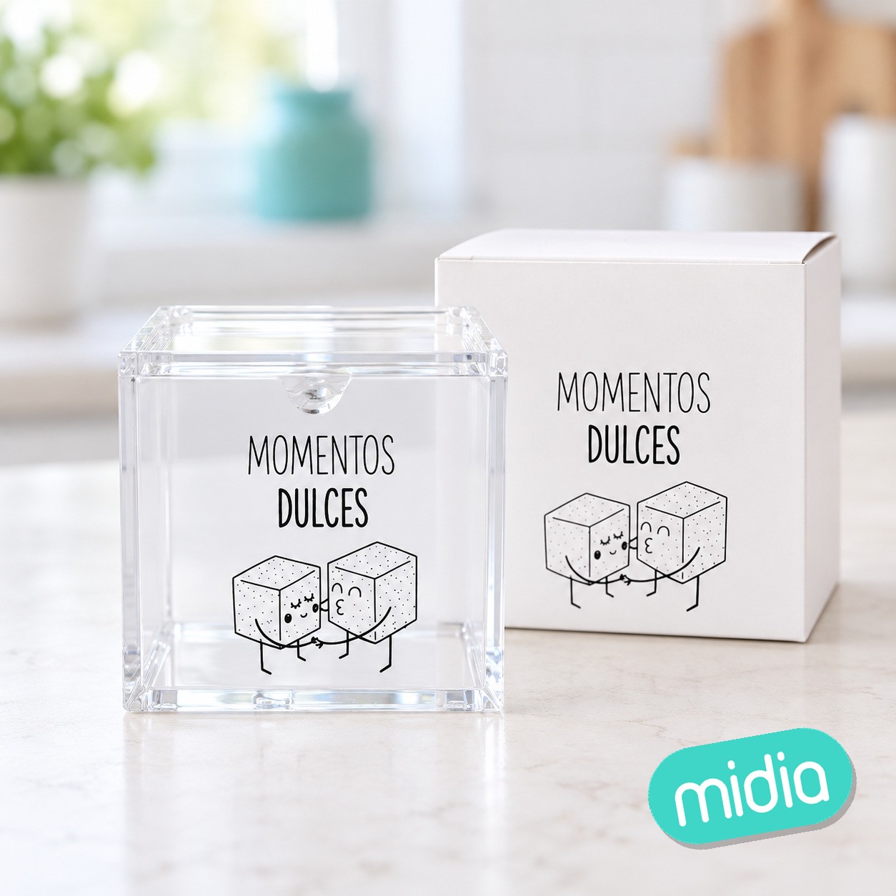Azucarero acrilico con cuchara momentos dulces (6/12 - 24)