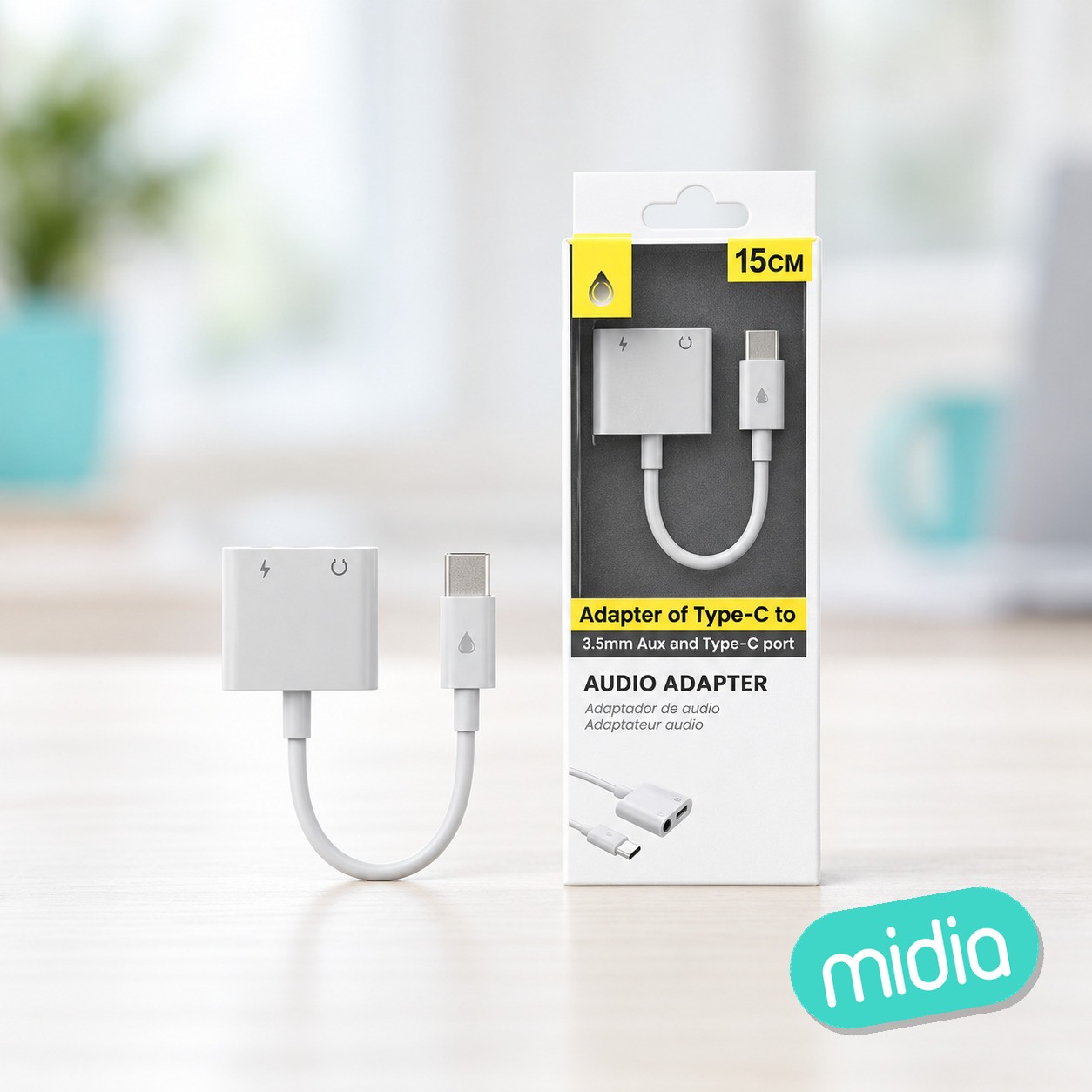 BL NB1247 Cable Adaptador 2 En 1 TYPE C a Carga TYPE C +Audio 3,5mm...