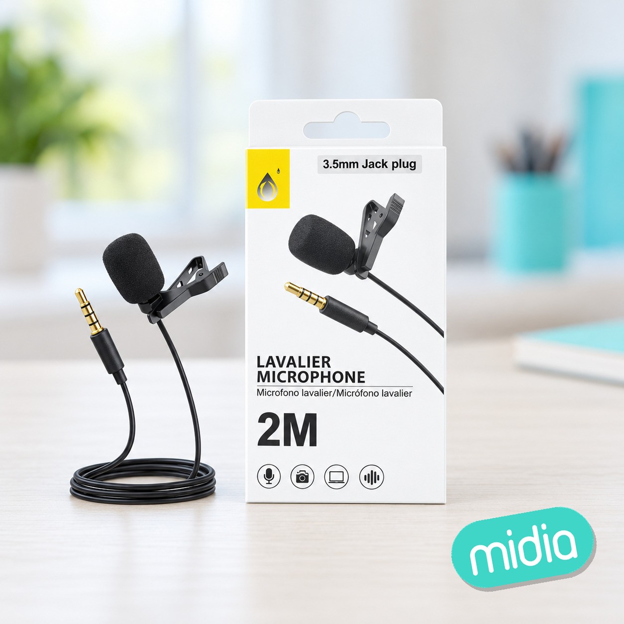 NE NR9143 Mini Microfono 3,5mm Audio JACK Con Clip de Solapa, Amplia Respuesta De Frecuencia Y Alta Sensibilidad,Con Reduccion Del Ruido.Adecuado Para