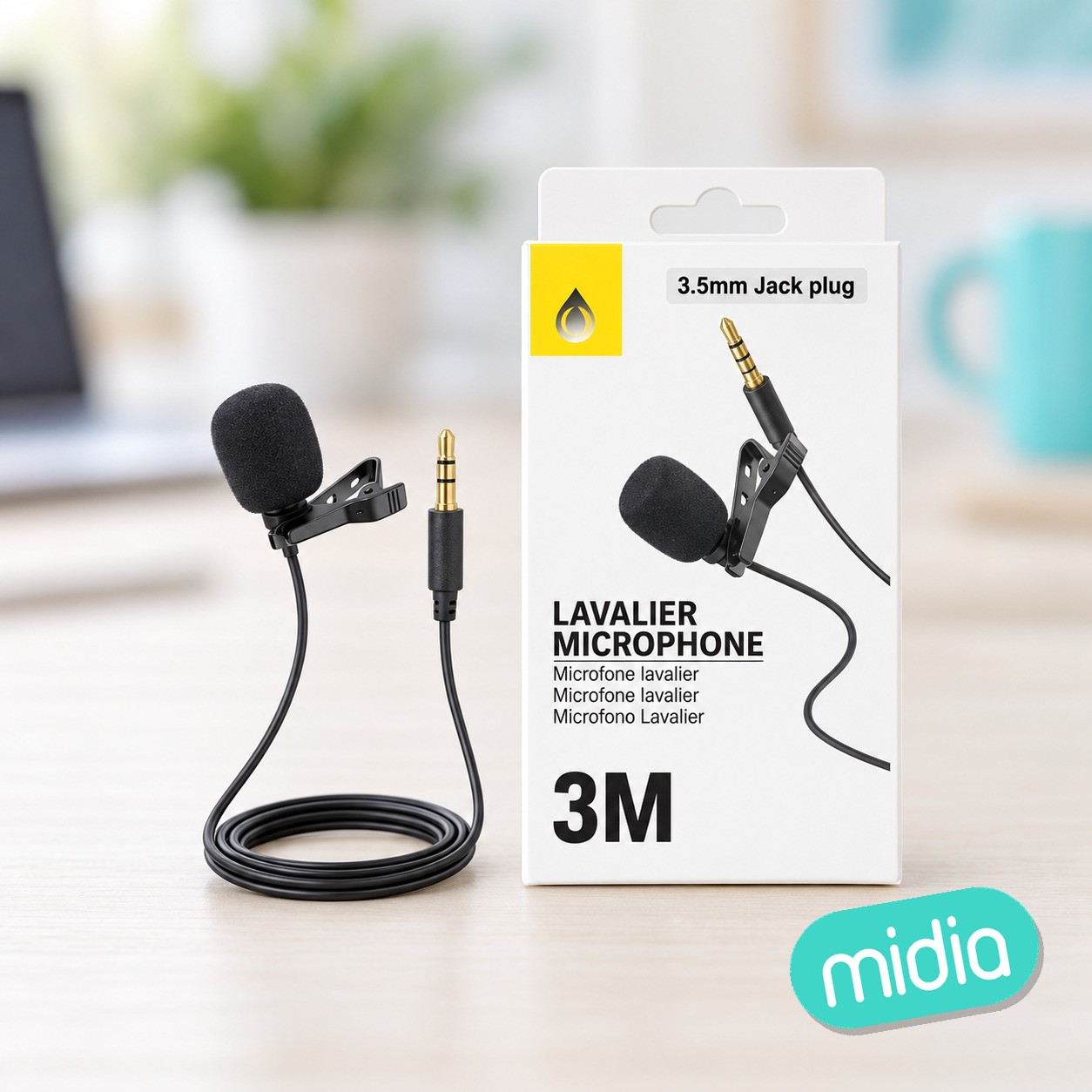 NE NR9144 Mini Microfono 3,5mm Audio JACK Con Clip de Solapa, Ampli...
