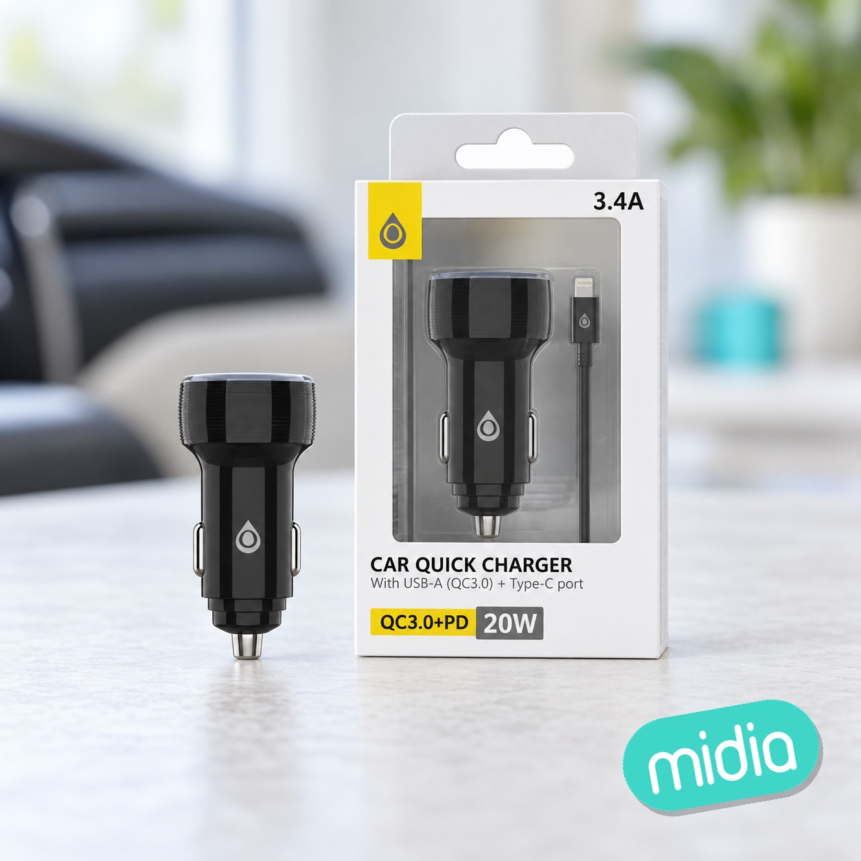 NA0255 NE Cargador Rapido de Coche Bledsoe con Cable PD de Type C a IP,...