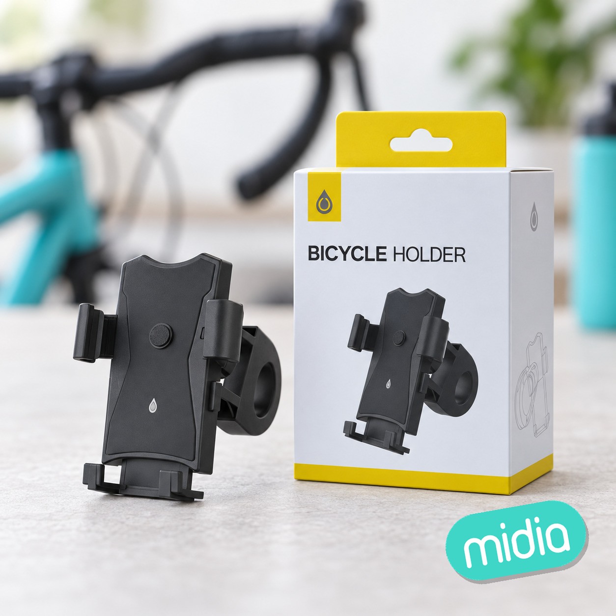 NE5188 NE Soporte univesersal de movil para bicicleta 4-6.5, NEGRO