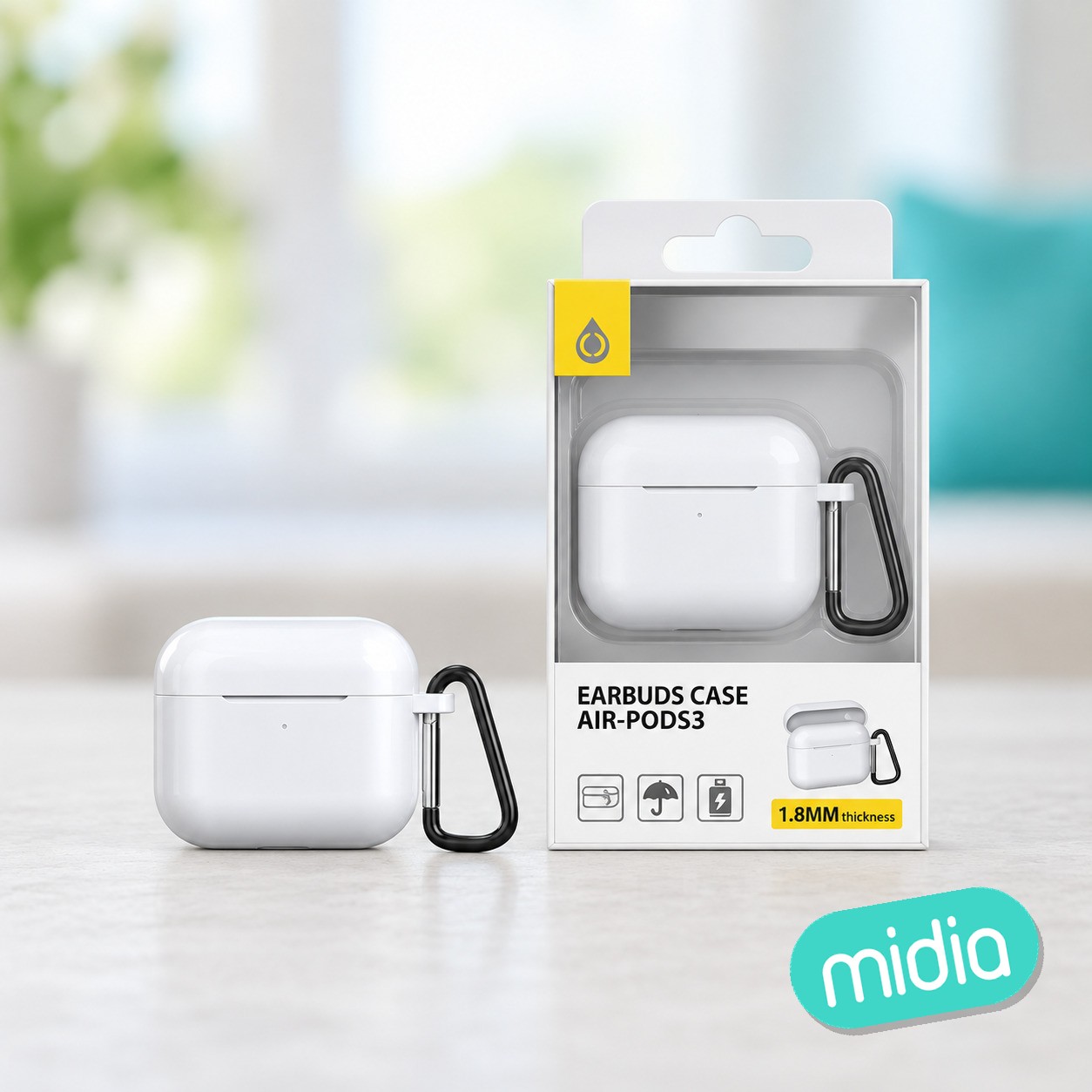 NR9268 BL Funda de Silicona para Airpods 3, 1.8MM de Grosor,Blanco