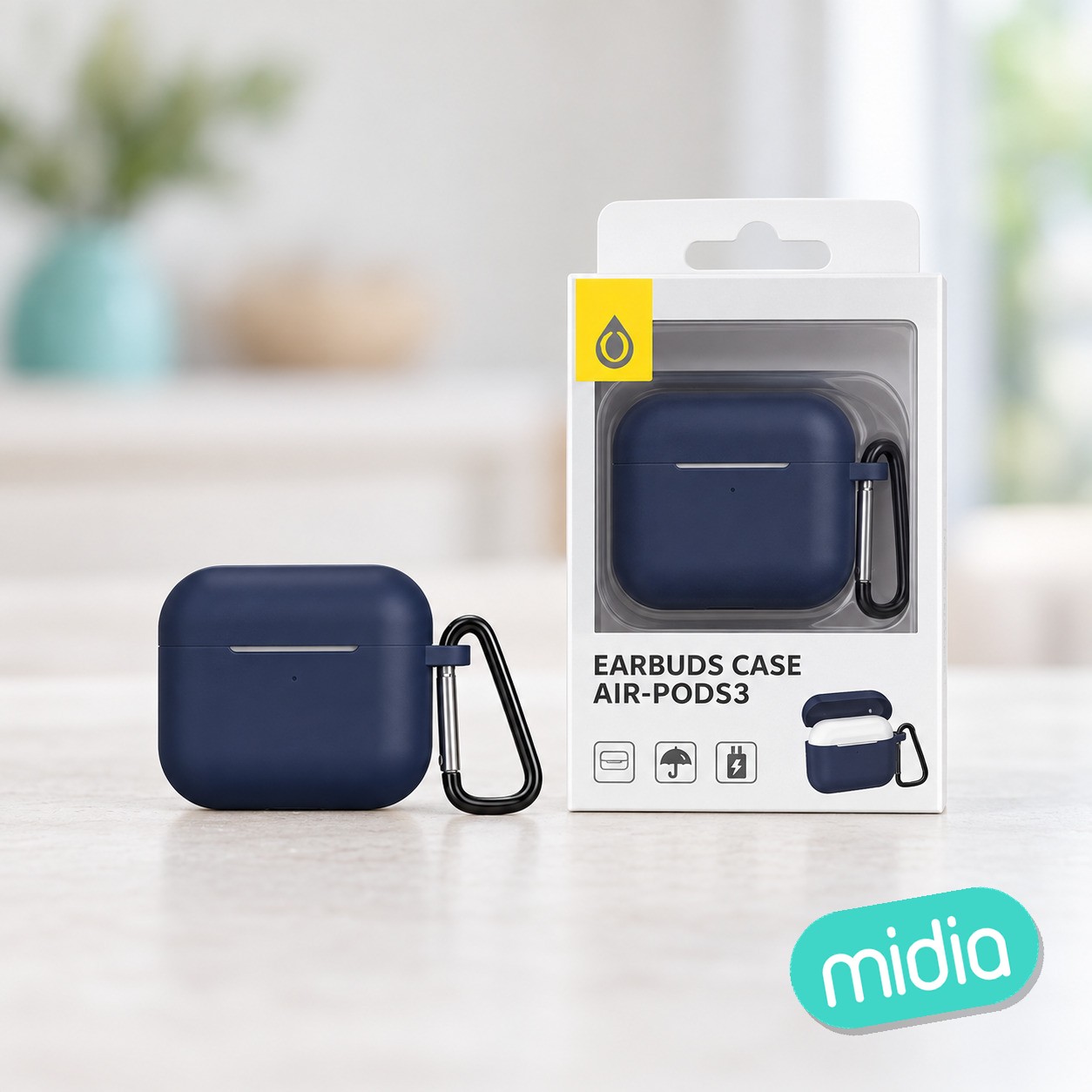 NR9268 AZ Funda de Silicona para Airpods 3,1.8MM de Grosor,Azul