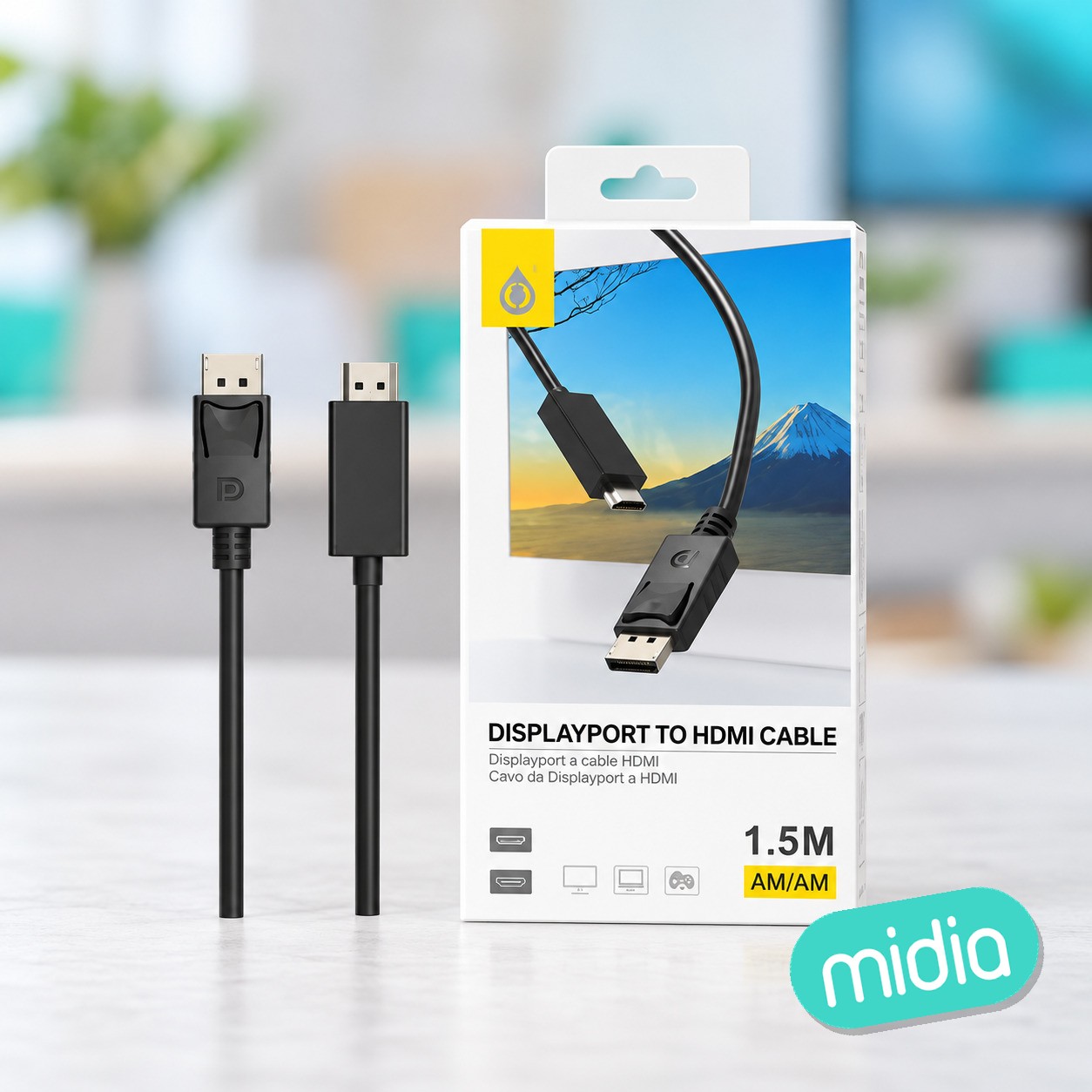 NB1327 NE Cable de DP a HDMI 1.5M,Negro