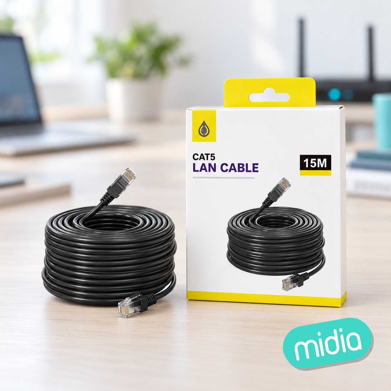 NB1444 NE Cable Internet CAT5 , 15M Longitud, Negro