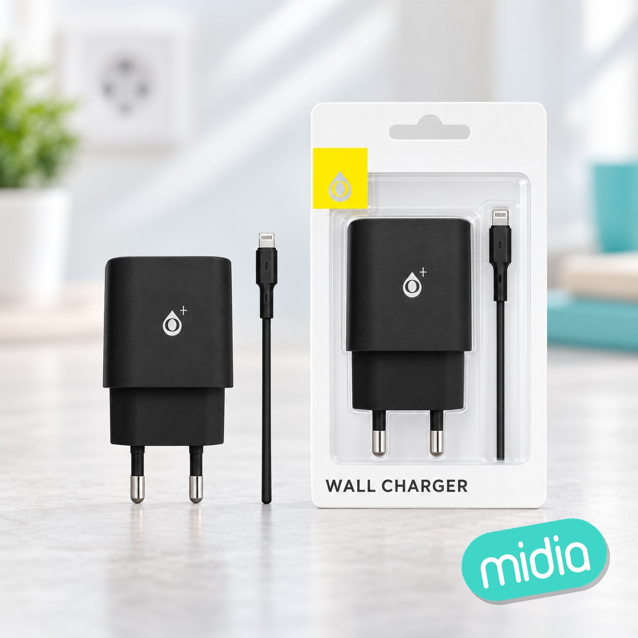 NA0357 NE Cargador de Red Doll 1 USB con cable Iphone 5-14 , 5V/2.4A, Negro