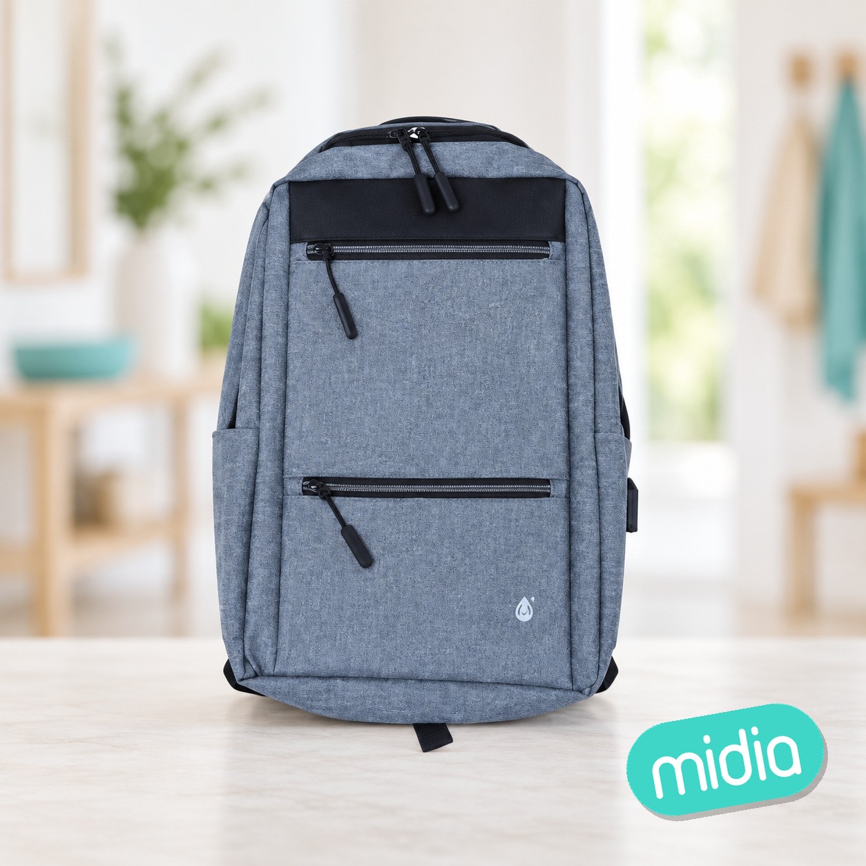 R4008 GR Mochila Nylon+PU, Repelente al agua, Para Portatiles de 16..