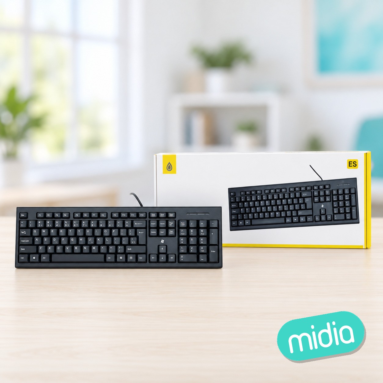 NG6082 NE Teclado con cable Espanol, 105Key, Cable 1.5m，Negro