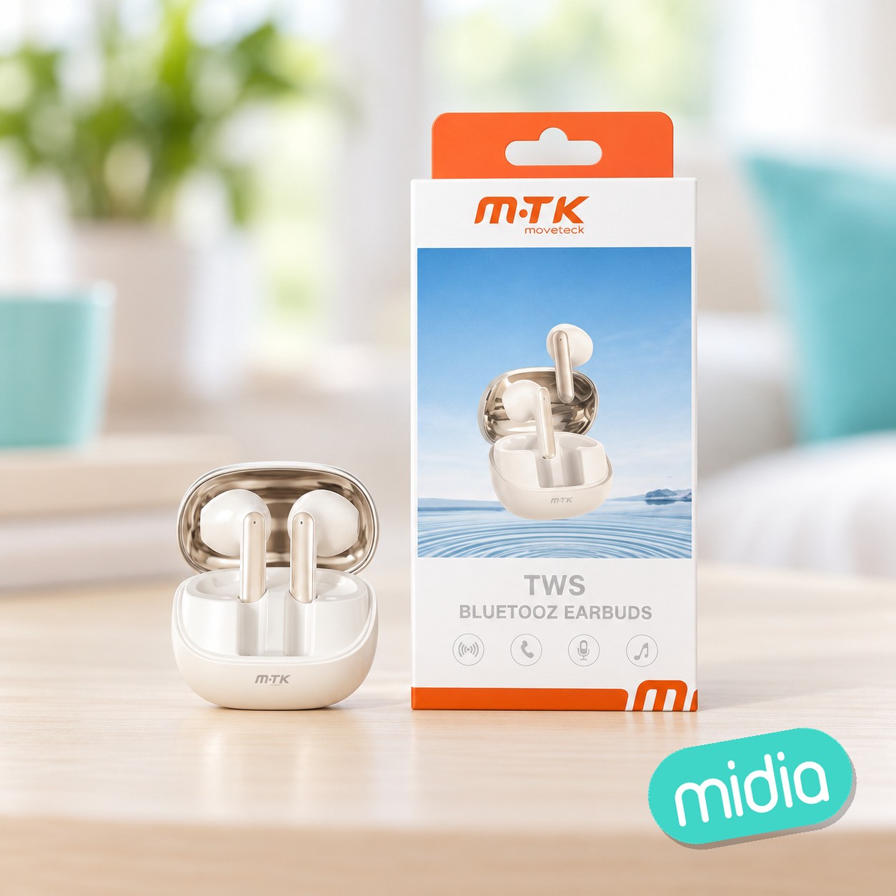 TC3230 OR Luxury Auriculares TWS Bluetooth 5.3, Bateria (30mAh*2）Con Estuche Recargable 260mAh, Oro