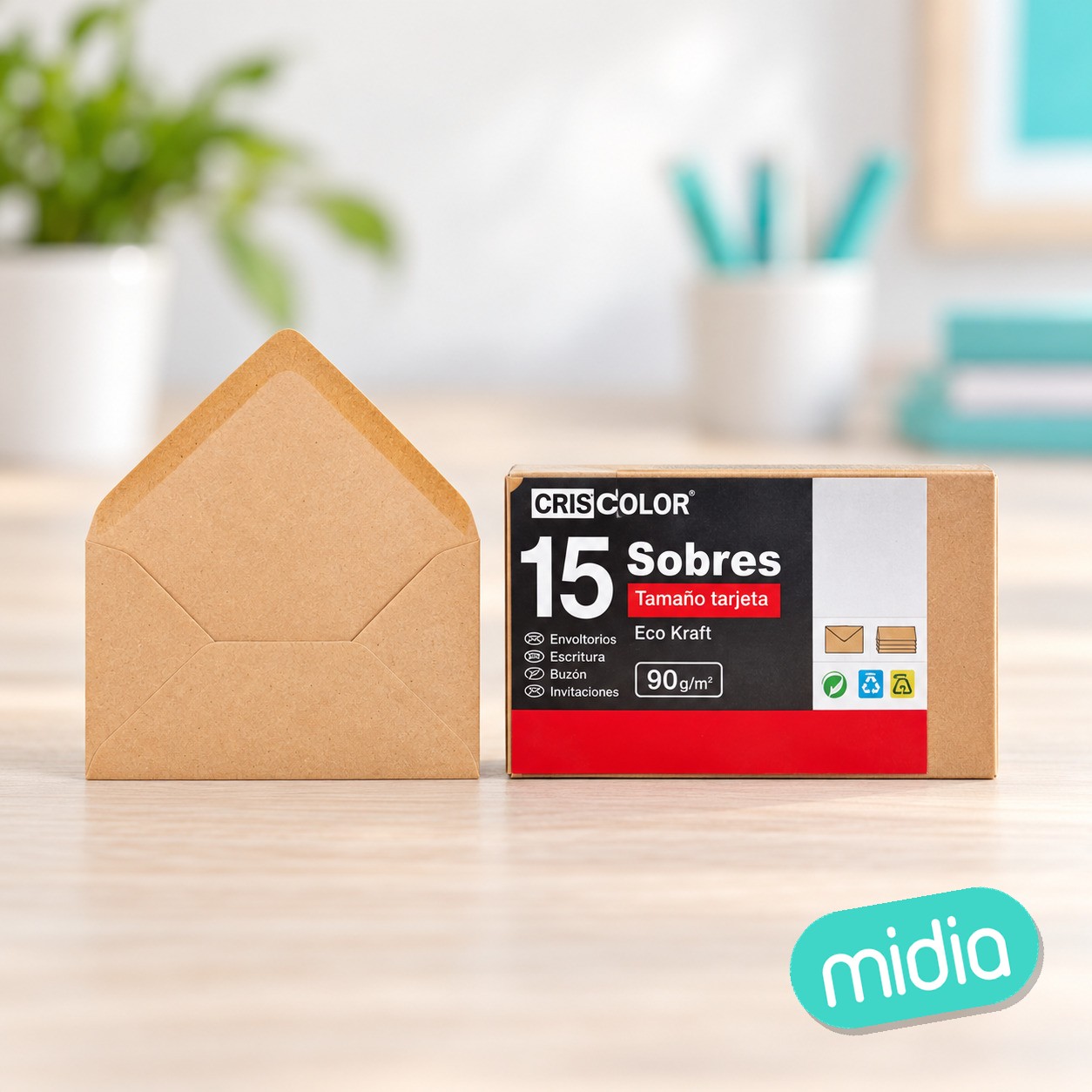 [40226] sobre tarjeta 75x120mm kraft 15uds