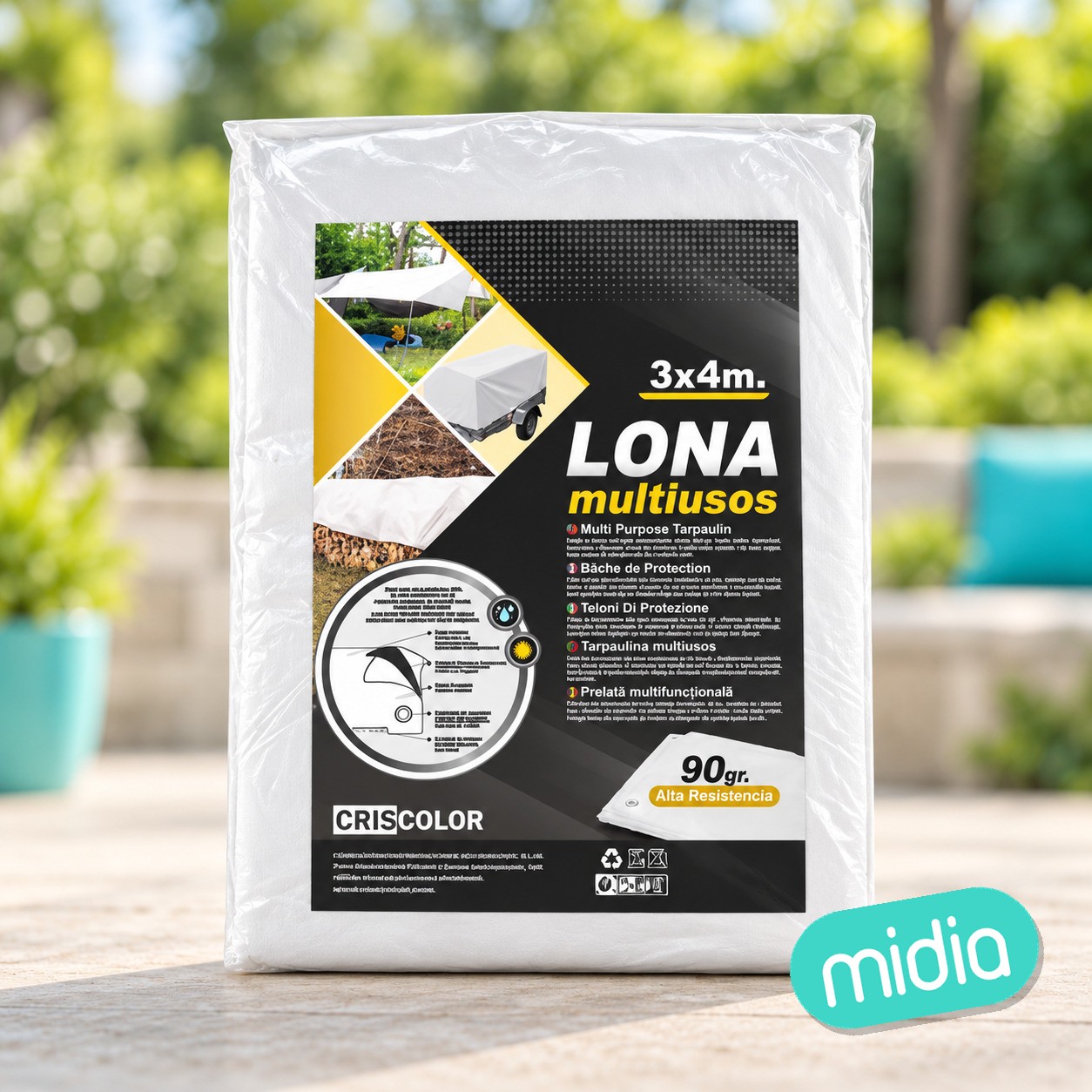 [41311] lona multiuso 3x4m blanca