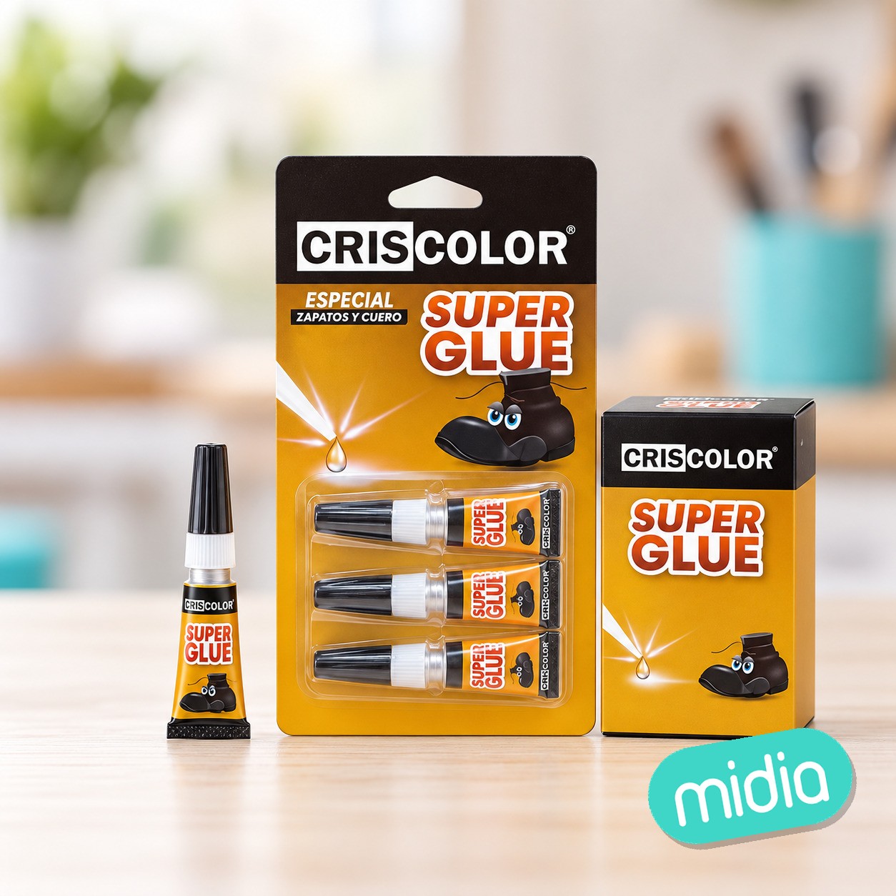 Super glue zapatos c/cuero 3x1g