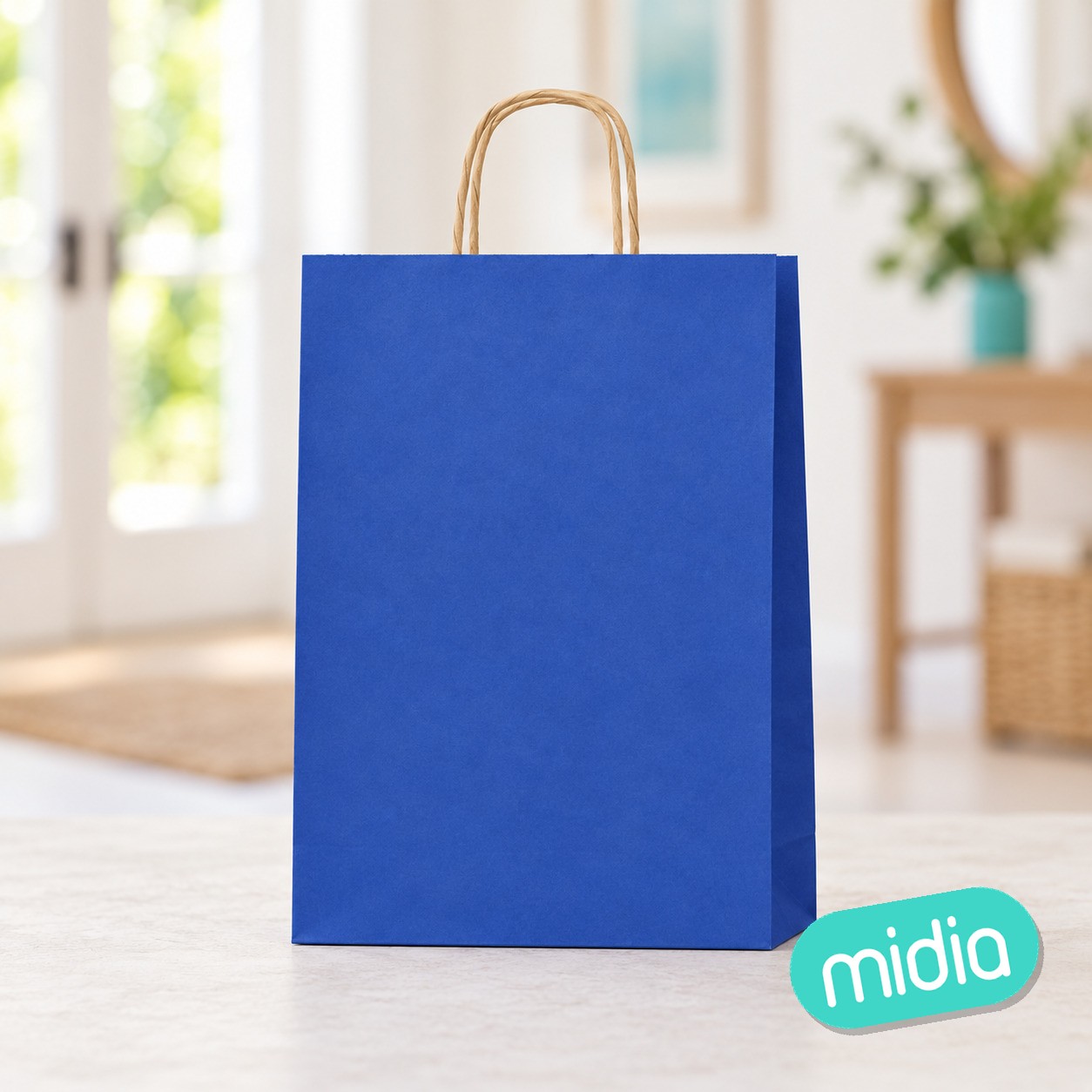 [41747] bolsa papel con asa 24+11x34 azul