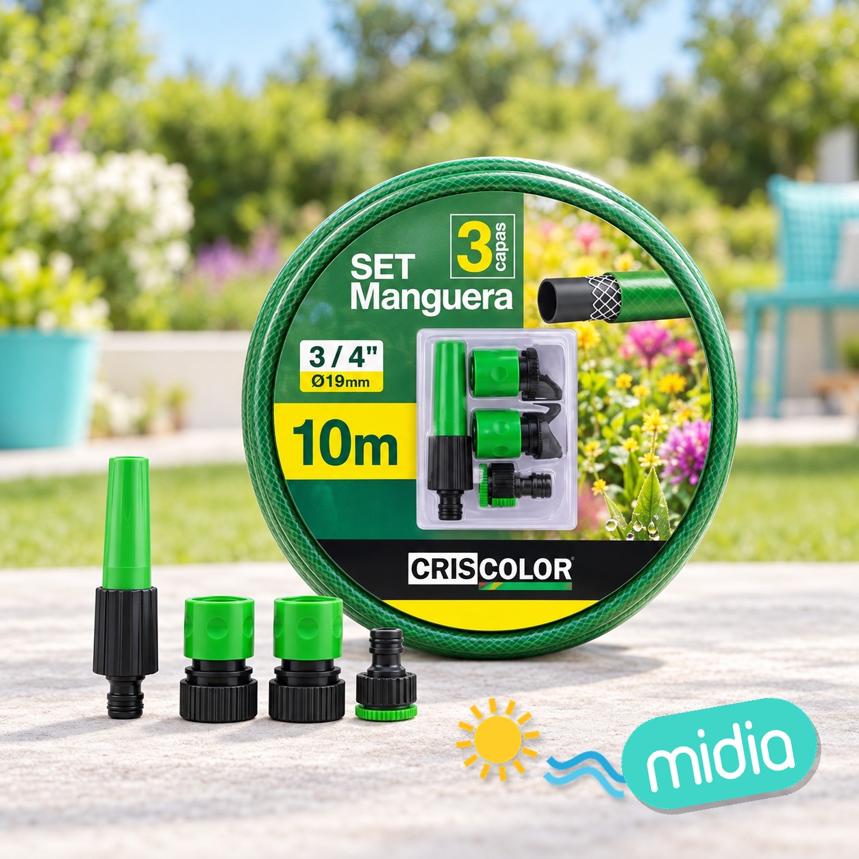 [42082] set manguera 10m 3/4"