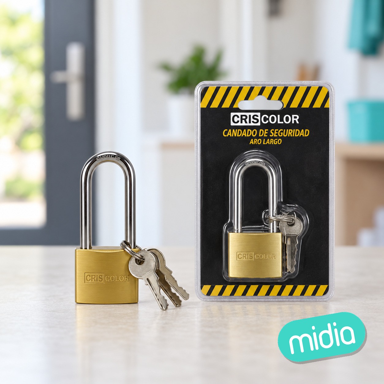 [42312] candado de seguridad arco largo 32x75mm